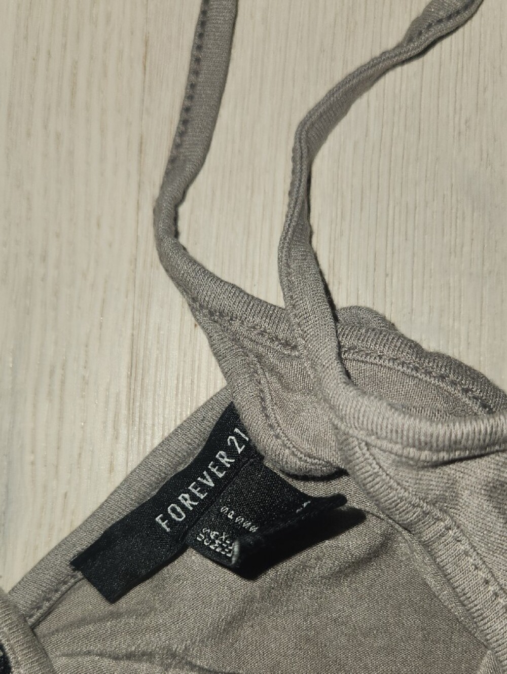 Women's Olive Gray Spaghetti Strap Tank with Black Lace Trim - Picture 2 of 3